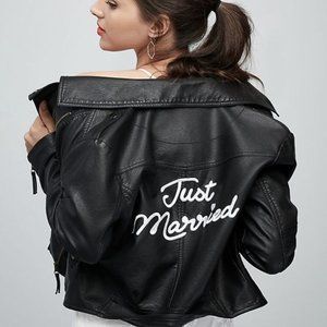 Just Married Vegan Leather Motorcycle Jacket